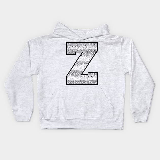 Z Black Kids Hoodie by Shirtle